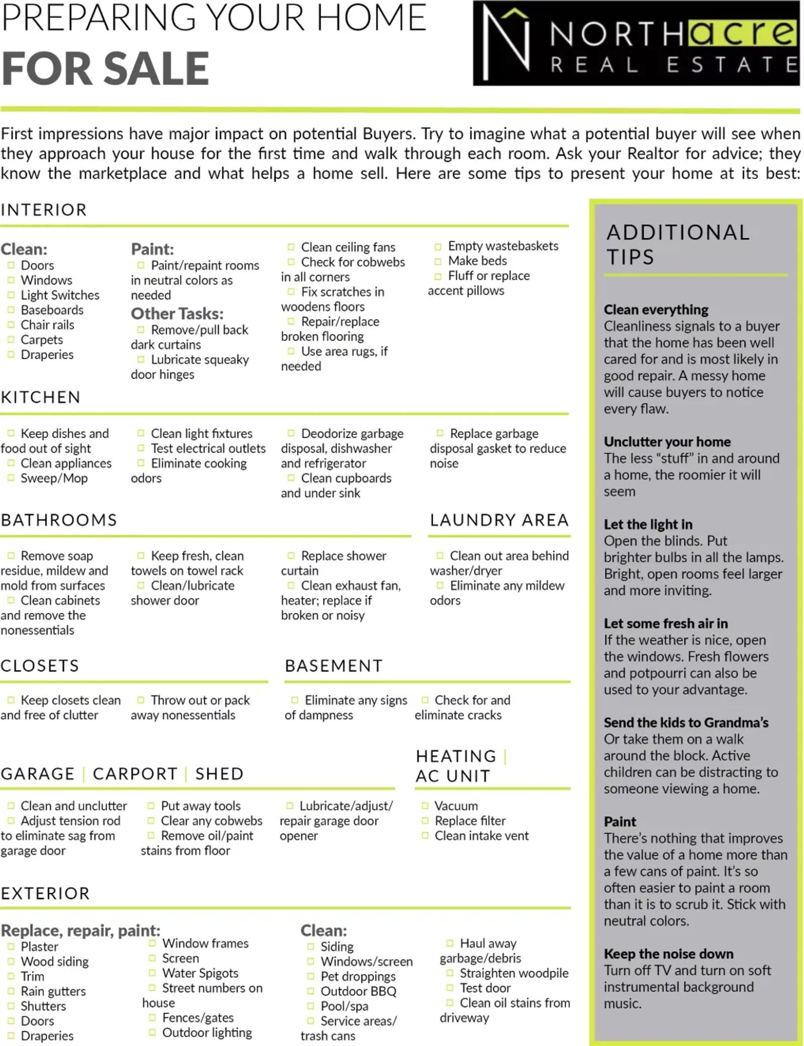 printable-checklist-for-you-to-use-when-putting-your-home-on-the-market for Free Printable Home Selling Checklist Printable Checklist for you to use when Putting your Home on the Market! for Free Printable Home Selling Checklist